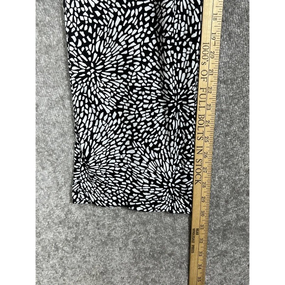 DKNY Brushed Jersey Pull On Pants Womens Size Small Stretch Black White Pockets - Picture 12 of 13